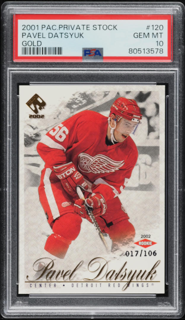 2001 Pacific Private Stock Gold Pavel Datsyuk ROOKIE /106 #120 PSA