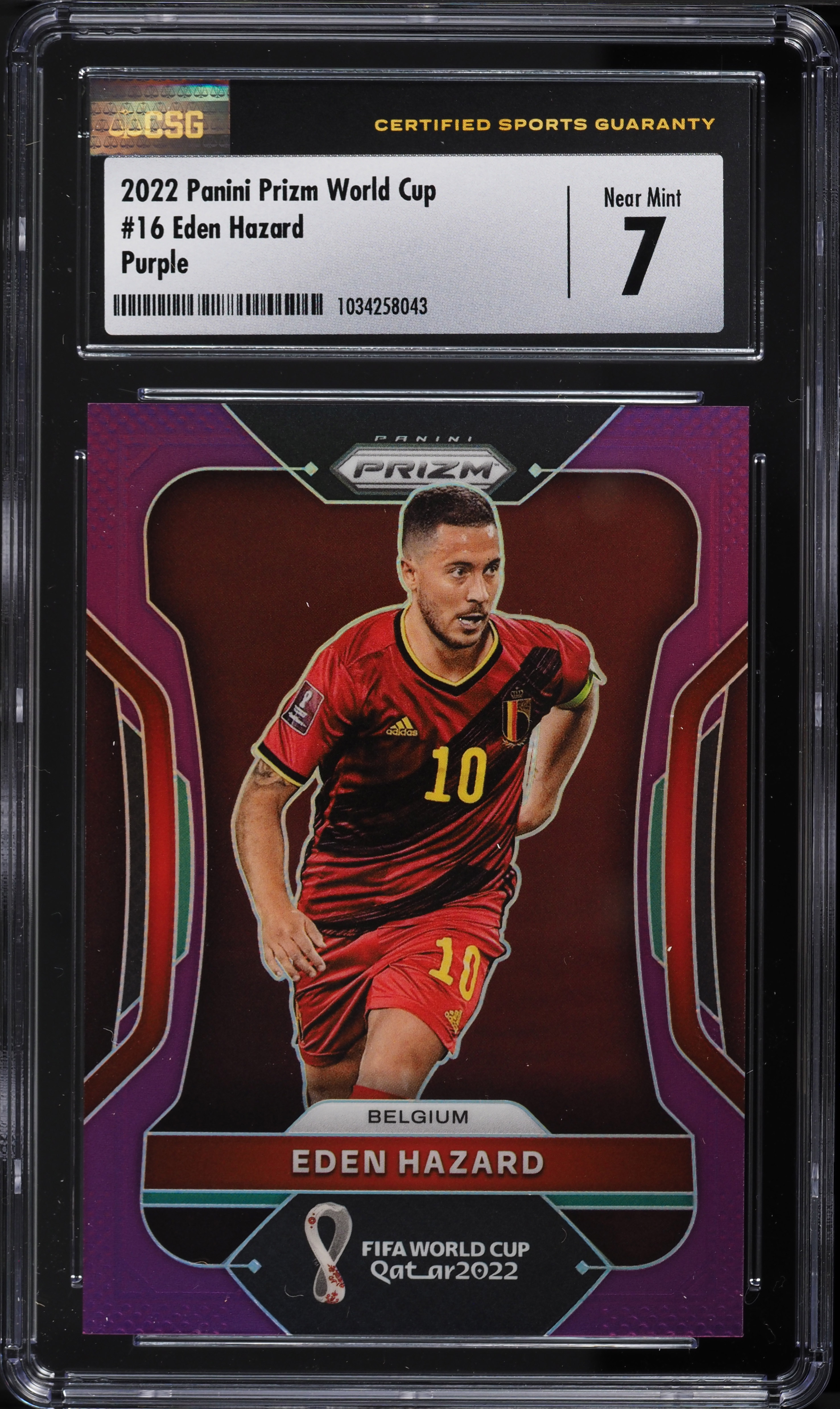 2022 Panini Prizm World Cup Purple Prizms Eden Hazard /199 #16 CSG