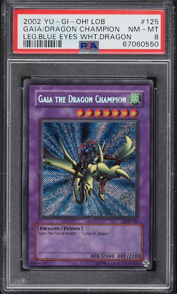 2002 Yu-Gi-Oh! Legend of Blue Eyes Gaia The Dragon Champion #LOB-125 PSA 8 NM-MT