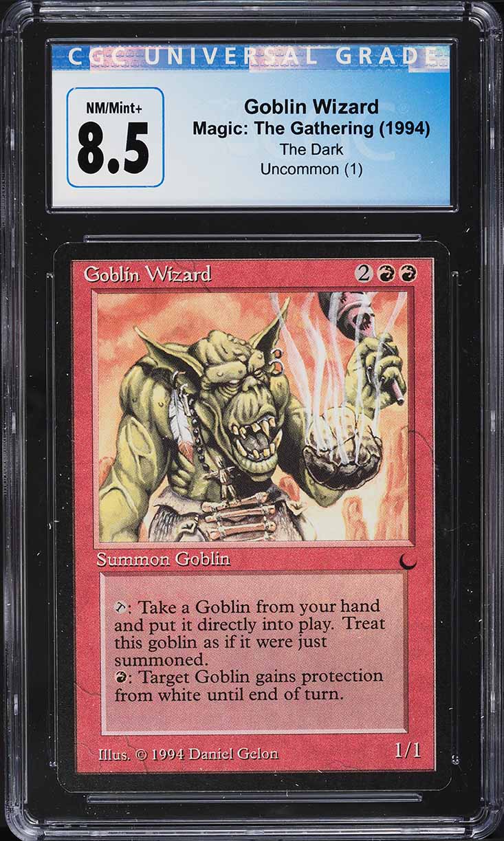 1994 Magic The Gathering MTG The Dark Goblin Wizard U1 R BGS 8 NM