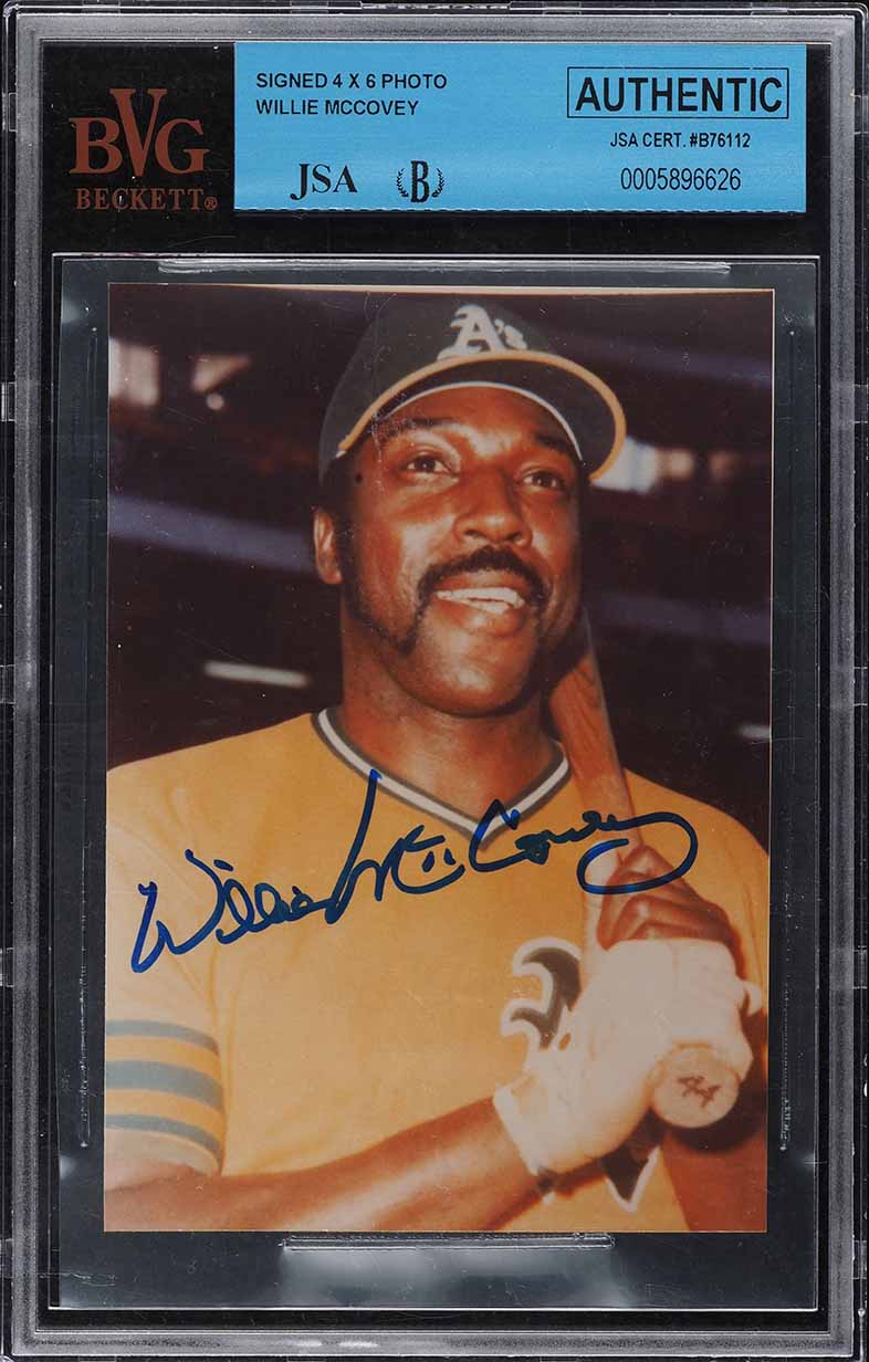 Willie McCovey Signed Autographed 4x6 Photograph AUTO JSA BVG AUTH