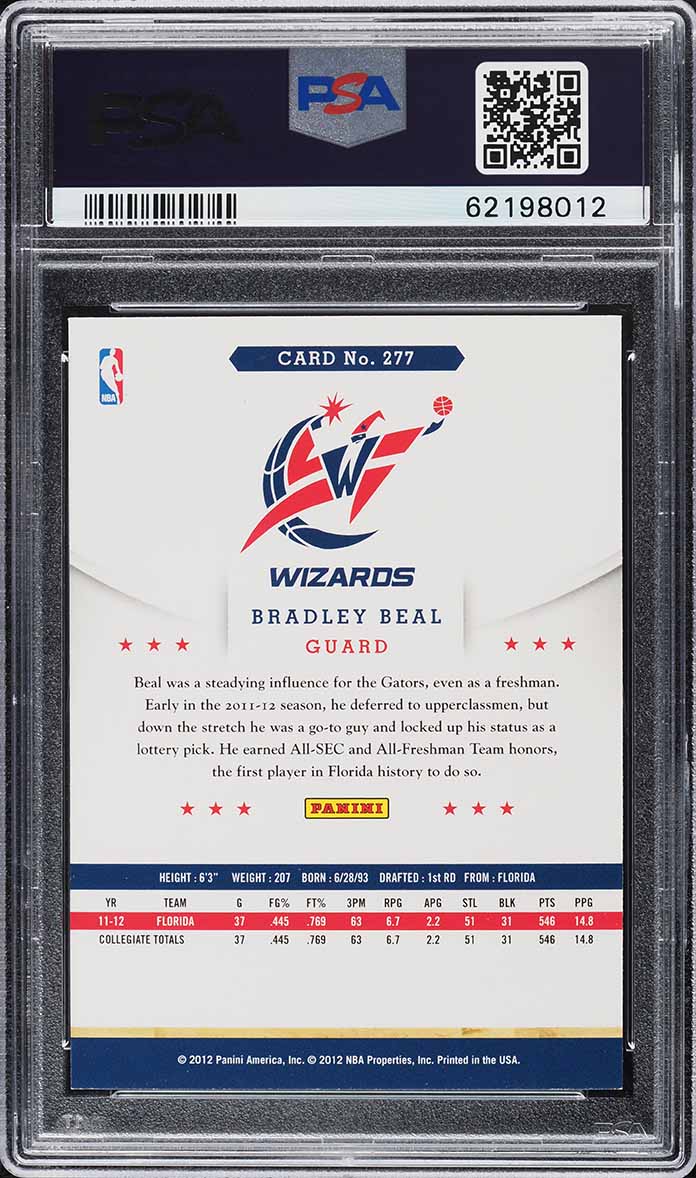 2012 Hoops Bradley Beal ROOKIE #277 PSA 8 NM-MT