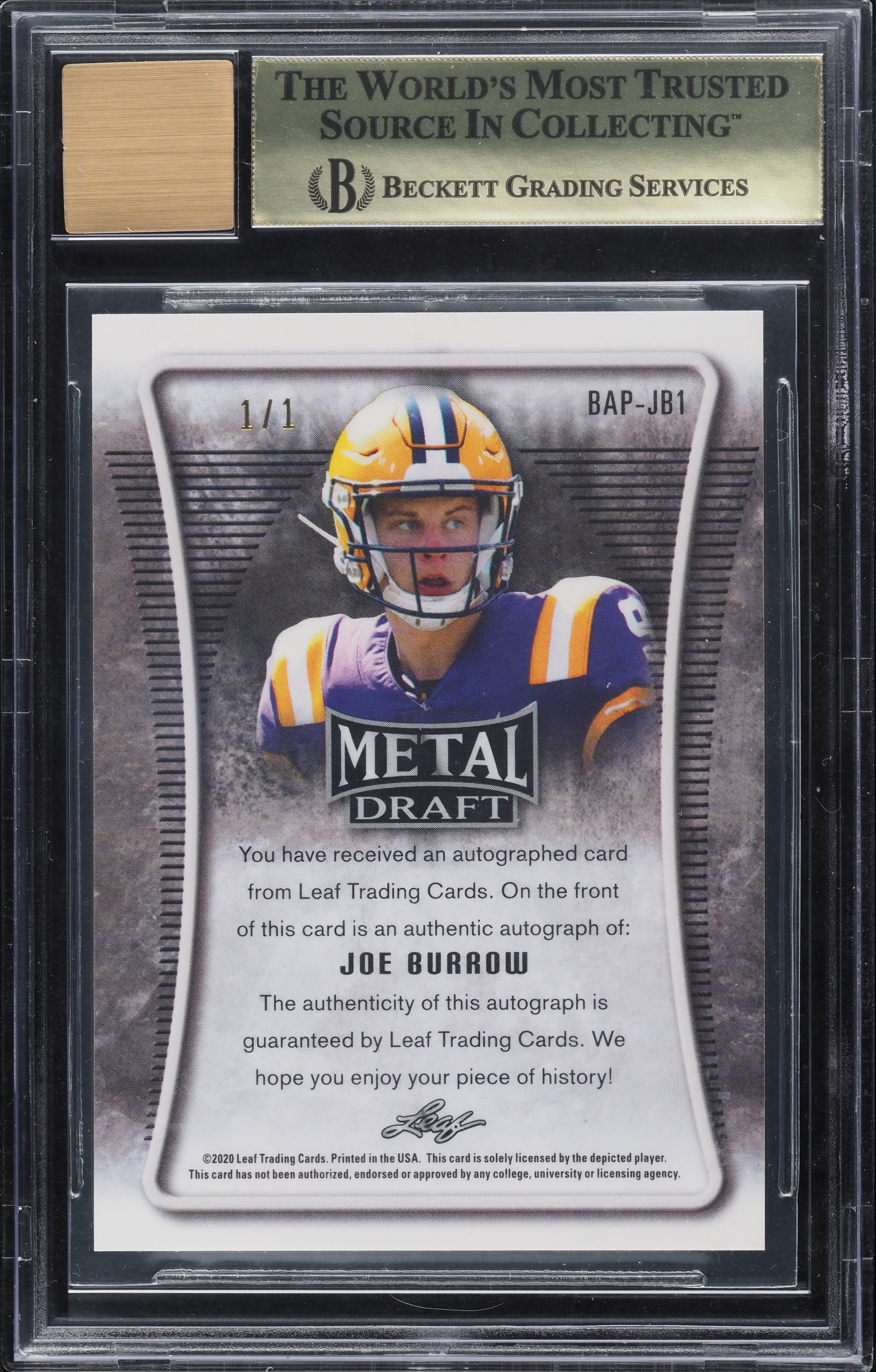 joe burrow rookie card graded Joe burrow rookie card Leaf Rs-04