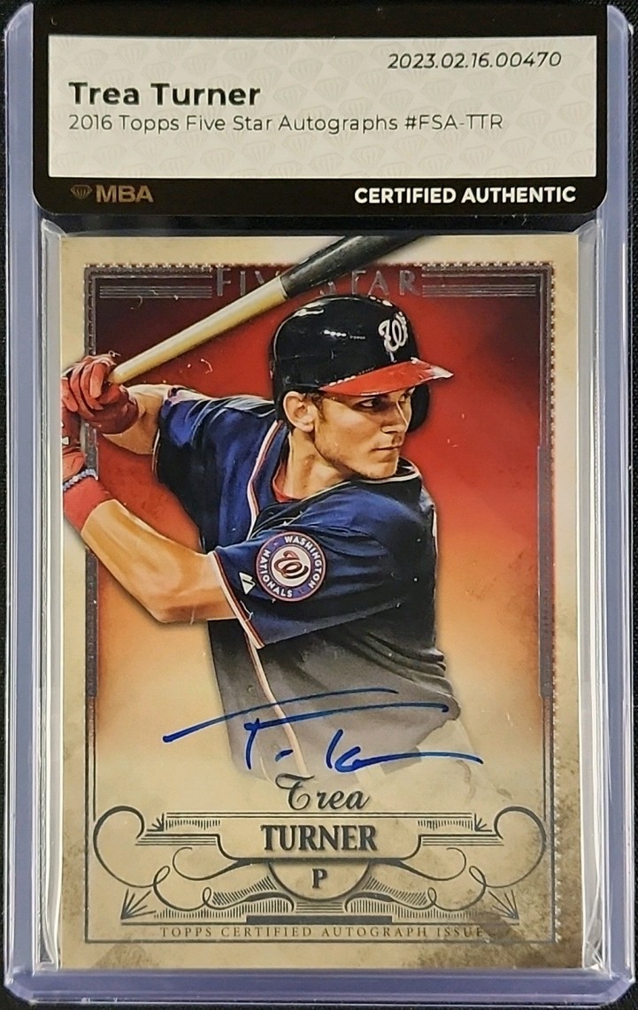 2016 Topps Five Star Autographs Trea Turner ROOKIE AUTO #FSA-TTR