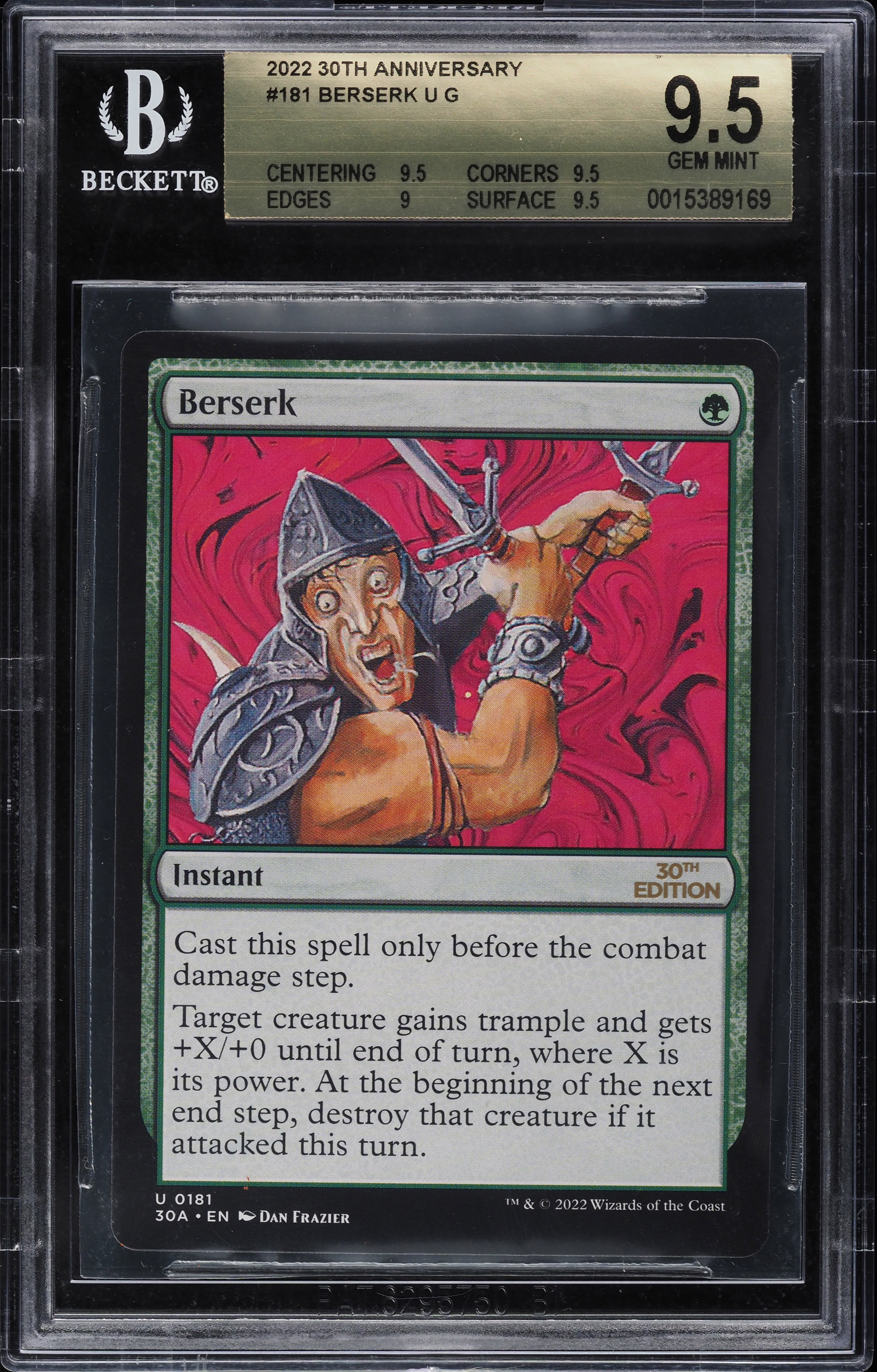 2022 Magic The Gathering MTG 30th Anniversary Berserk BGS 9.5 GEM