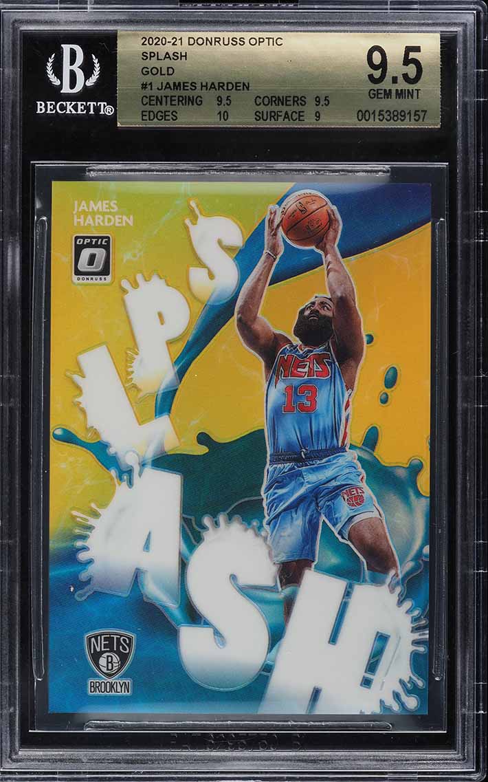 2020 Donruss Optic Splash Gold James Harden /10 #1 BGS 9.5 GEM