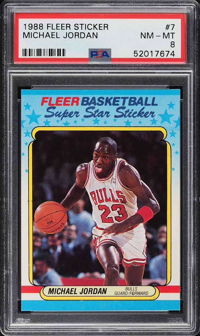 1988 Fleer Sticker Michael Jordan #7 PSA 8 NM-MT