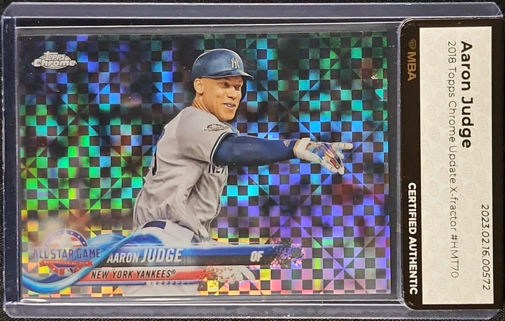 2018 Topps Chrome Update Xfractor Aaron Judge /99 #HMT70 MBA AUTH