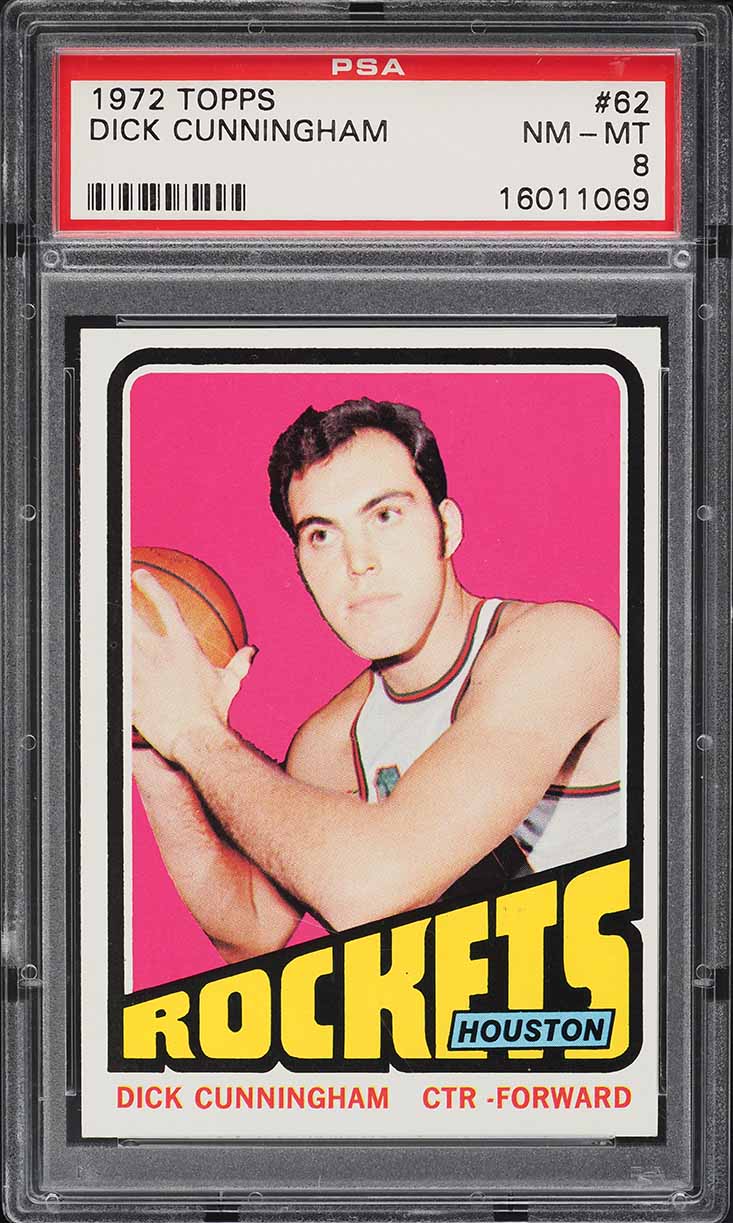1972 Topps Basketball Dick Cunningham #62 PSA 8 NM-MT