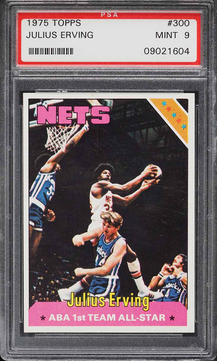 1975 Topps Basketball Julius Erving ALL-STAR #300 PSA 9 MINT
