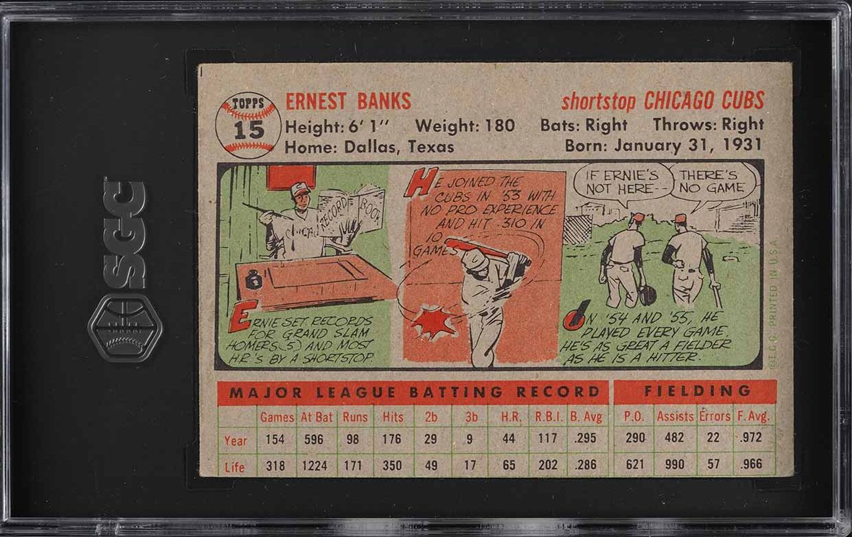 1956 Topps Ernie Banks #15 SGC 5 EX