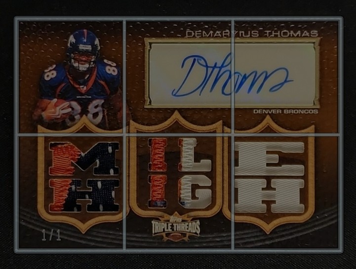 2010 Topps Triple Threads Platinum Demaryius Thomas PATCH AUTO 1/1 MBA AUTH