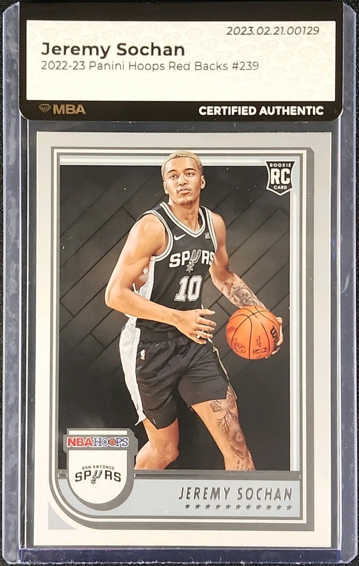 2022 Hoops Red Backs Jeremy Sochan ROOKIE #239 MBA AUTH