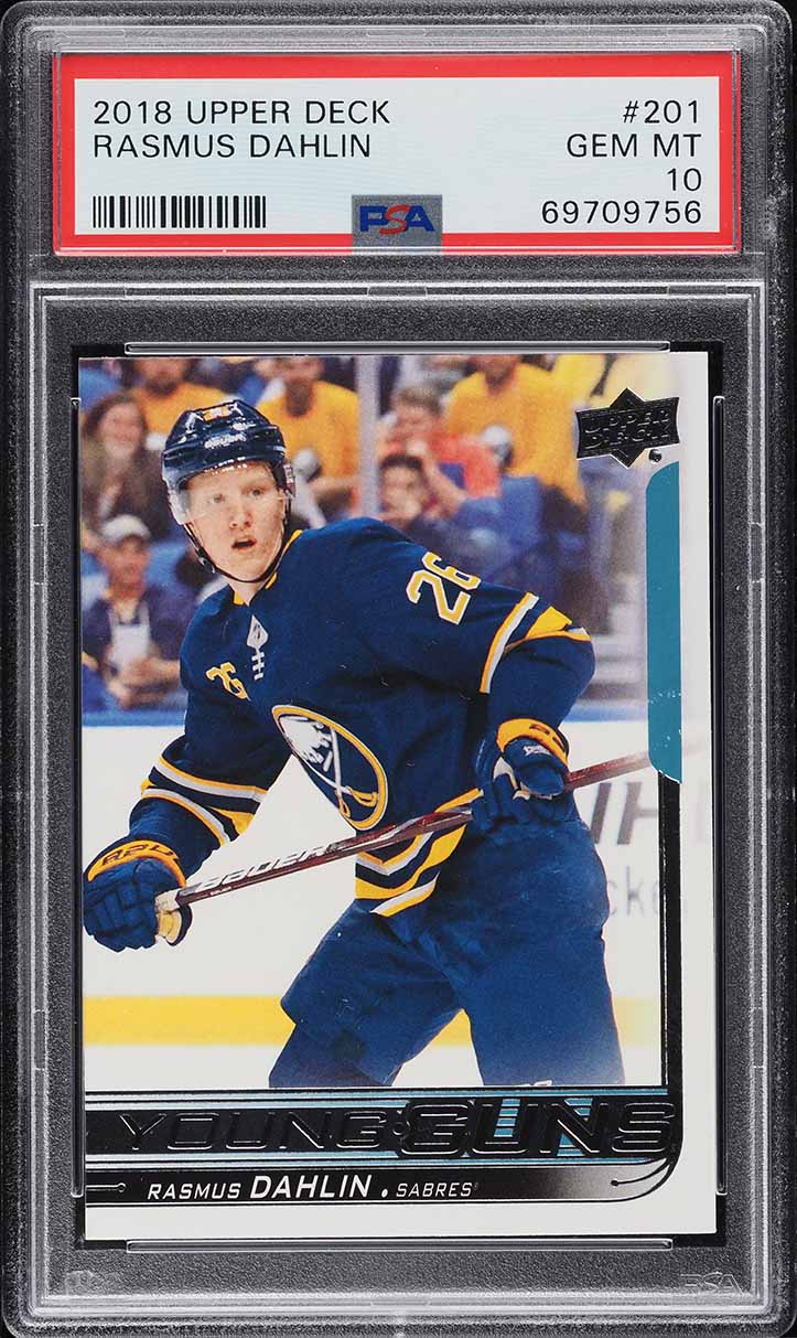 2018 Upper Deck Young Guns Rasmus Dahlin ROOKIE #201 PSA 10 GEM MINT