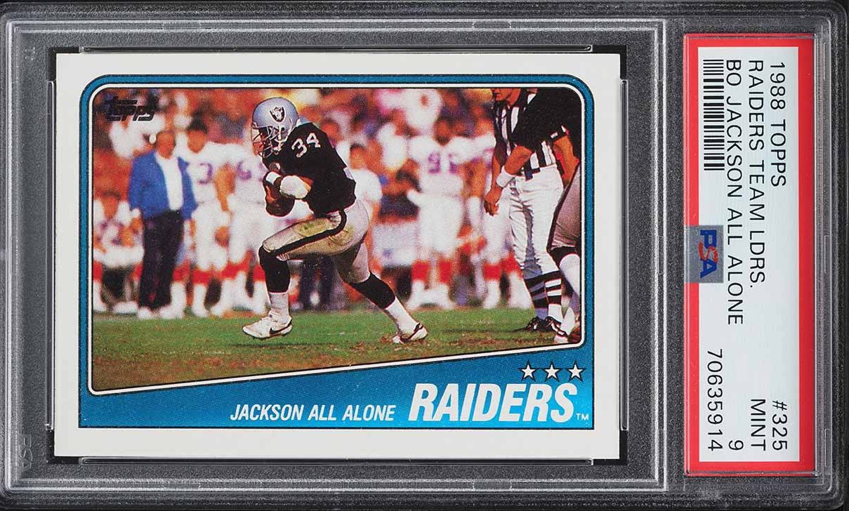 1988 Topps Football Bo Jackson ROOKIE, TEAM LDRS #325 PSA 9 MINT
