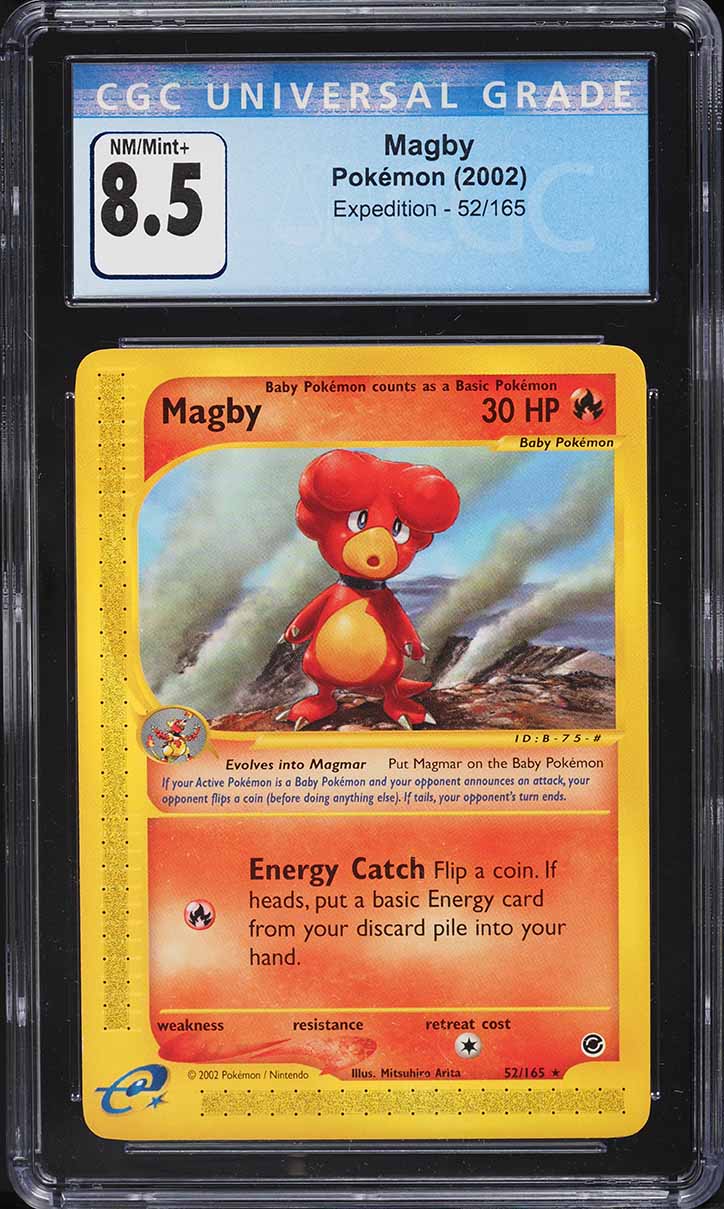 2002 Pokemon Expedition Magby #52 CGC 8.5 NM-MT+
