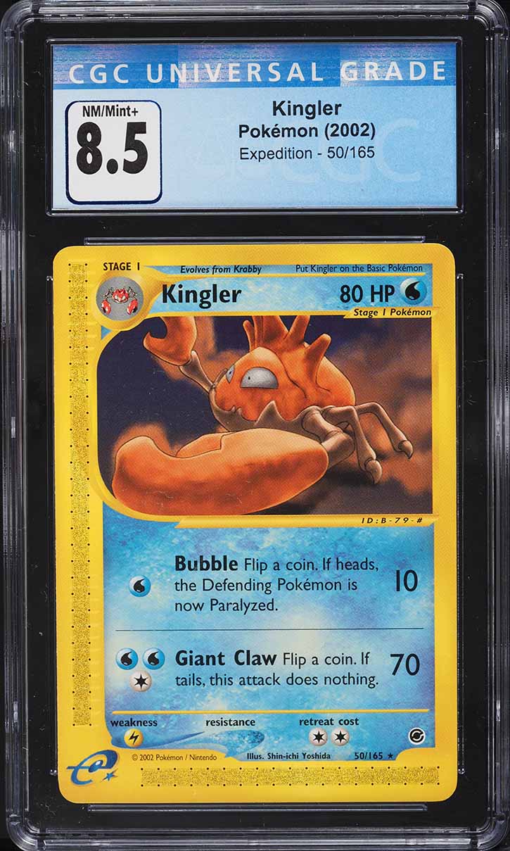 2002 Pokemon Expedition Kingler #50 CGC 8.5 NM-MT+