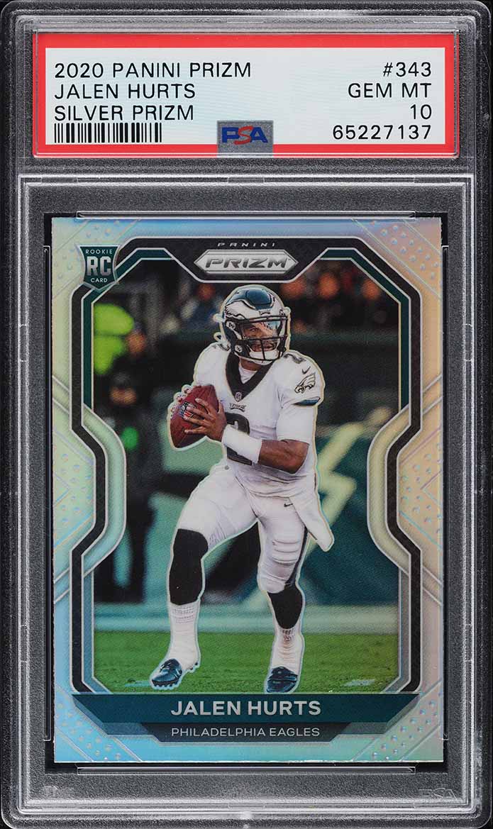 2020 Panini Prizm Silver Prizms Jalen Hurts ROOKIE #343 PSA 10 GEM MINT