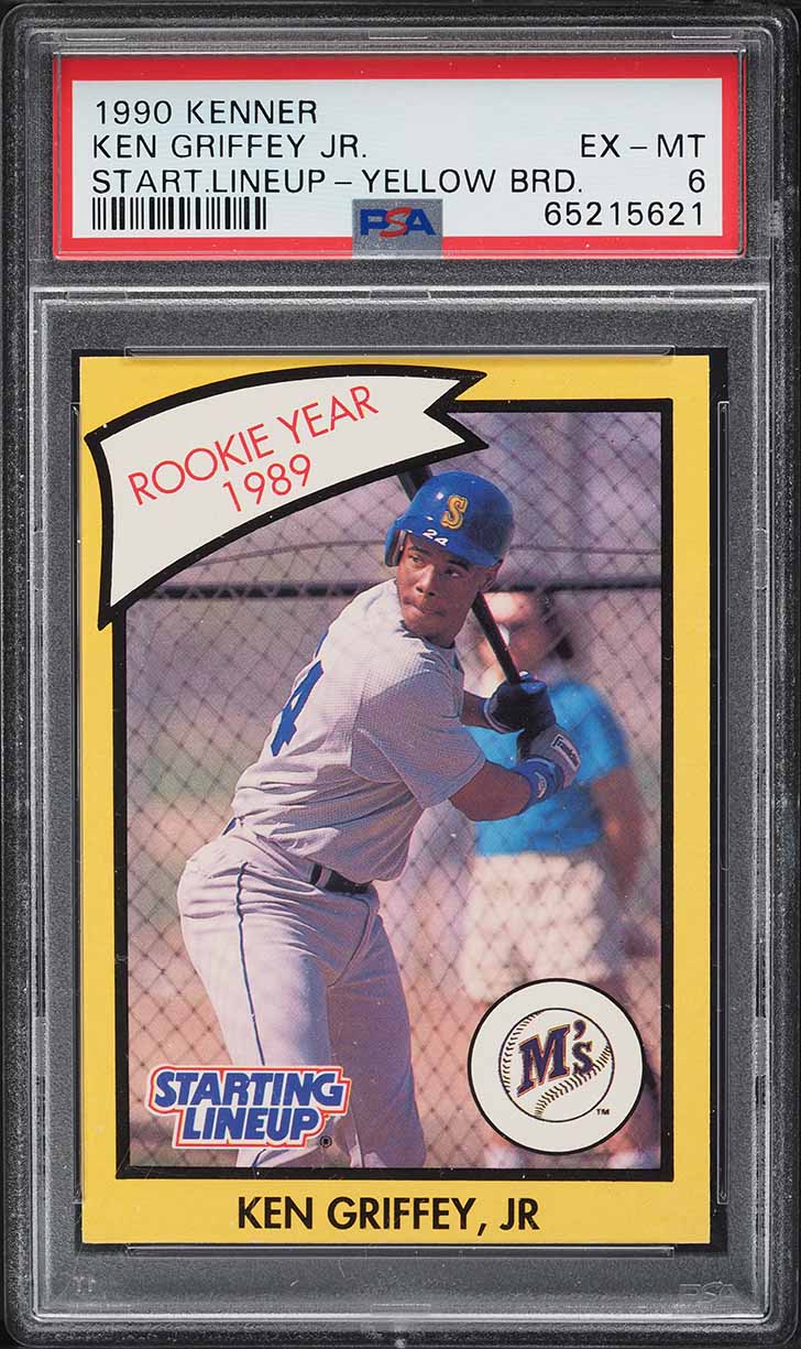1990 Kenner Starting Lineup Yellow Border Ken Griffey Jr. PSA 6 EXMT