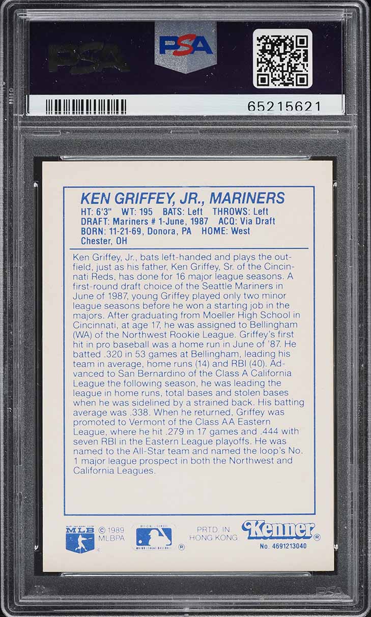 1990 Kenner Starting Lineup Yellow Border Ken Griffey Jr. PSA 6 EXMT