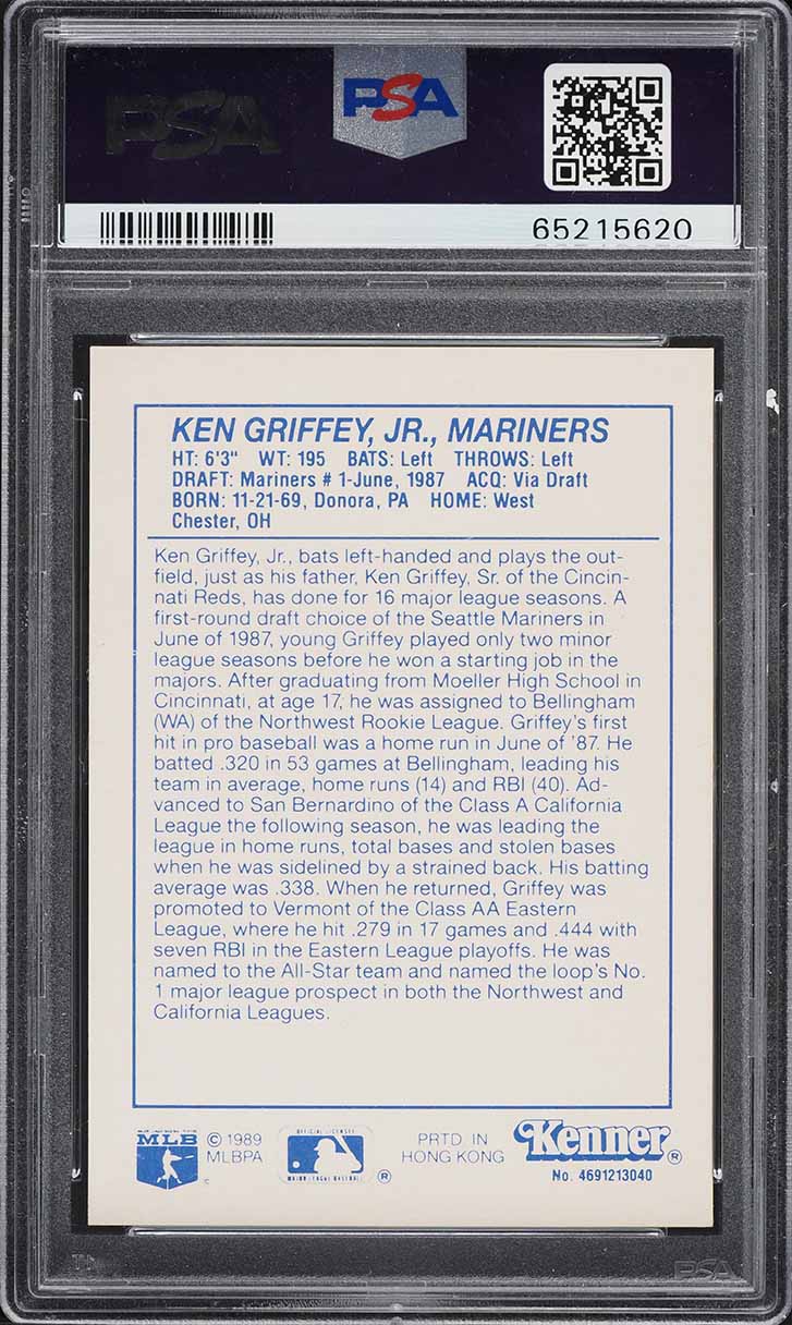 1990 Kenner Starting Lineup Yellow Border Ken Griffey Jr. PSA 7 NRMT