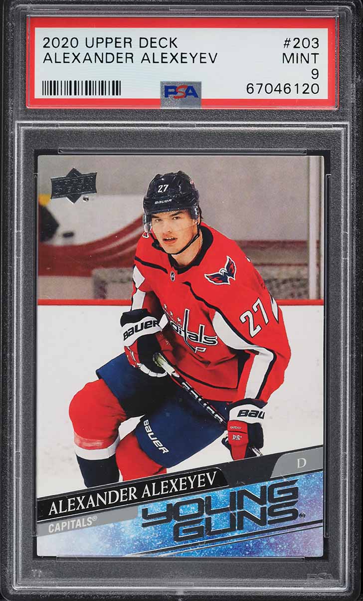 2020 Upper Deck Young Guns Alexander Alexeyev ROOKIE #203 PSA 9 MINT