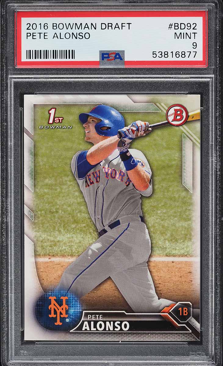 2016 Bowman Draft Pete Alonso ROOKIE #BD92 PSA 9 MINT