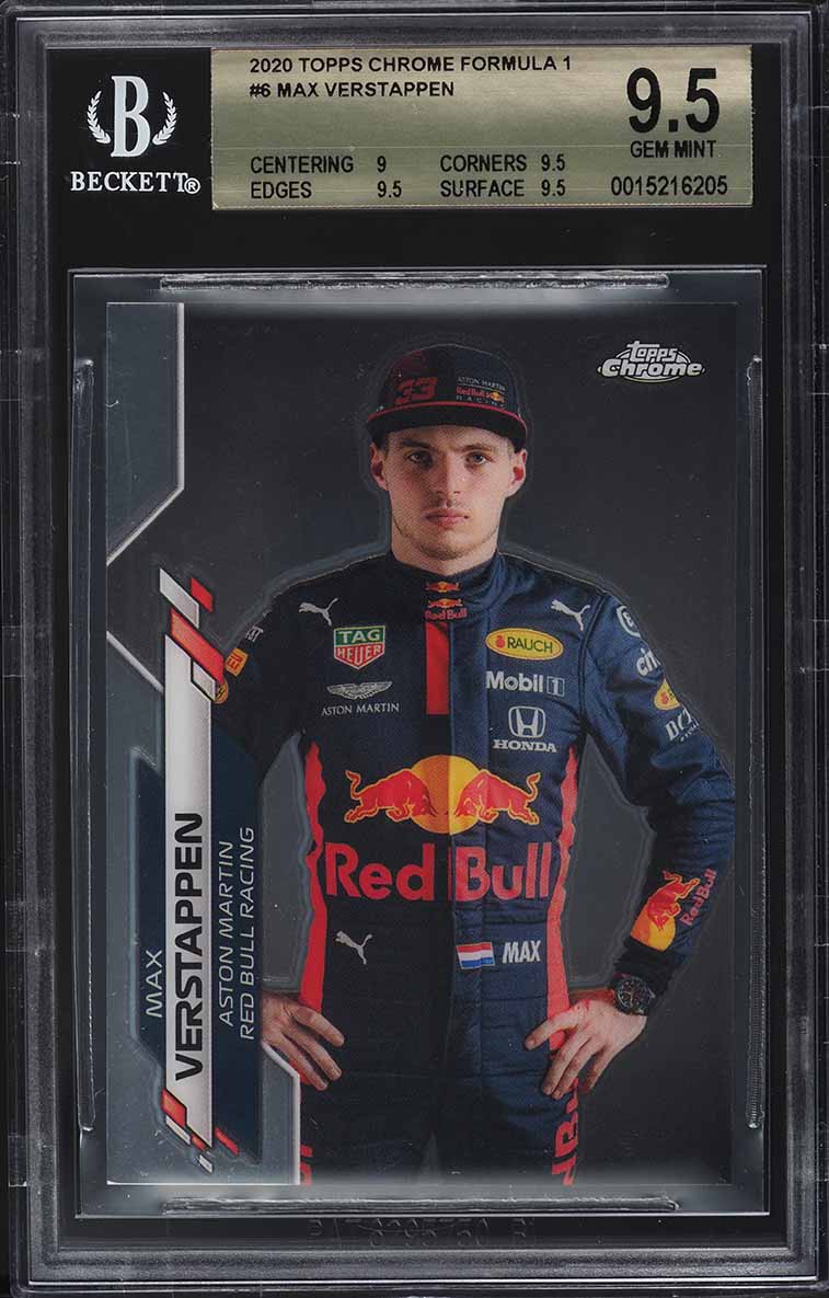 2020 Topps Chrome Formula 1 F1 Max Verstappen #6 BGS 9.5 GEM MINT