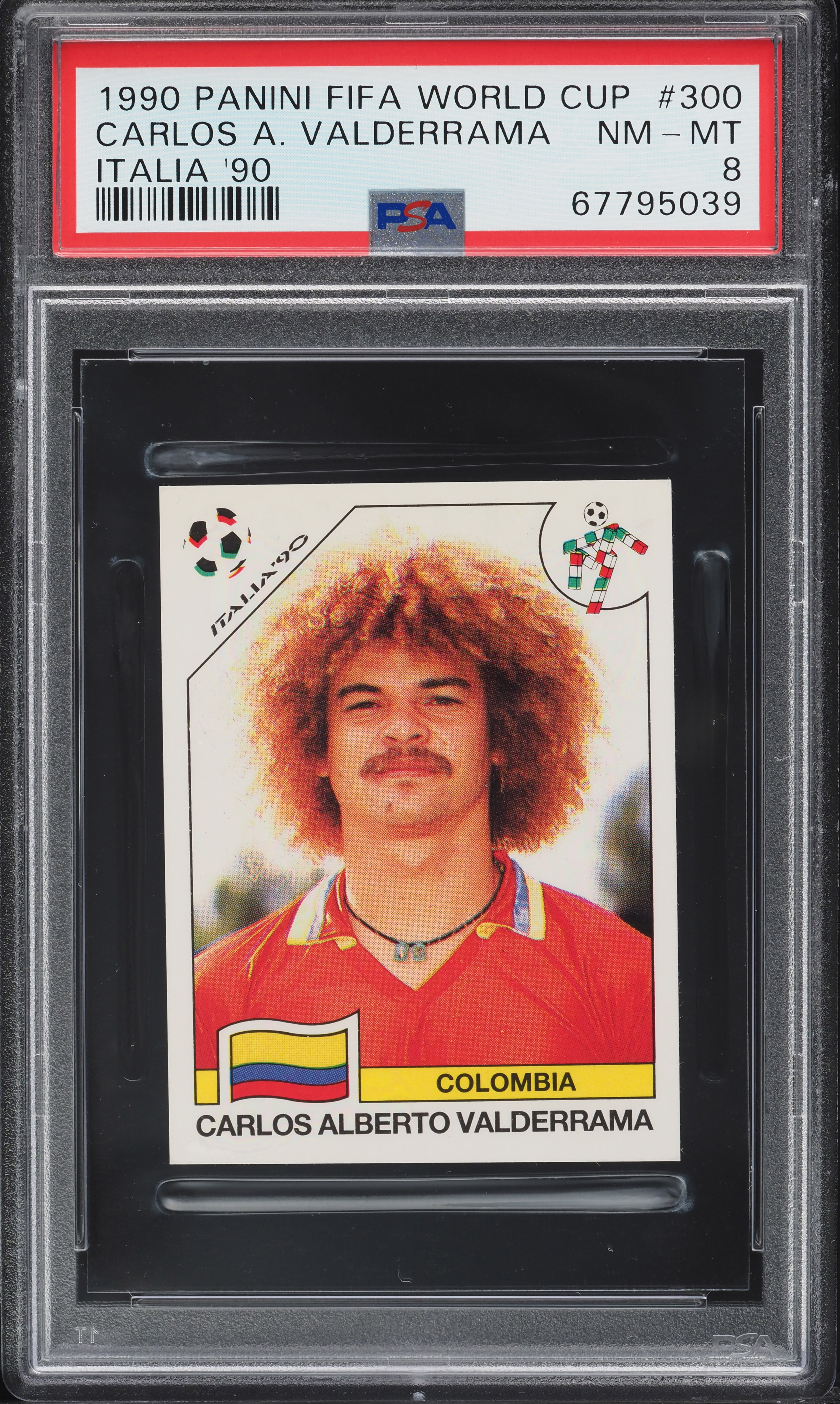 1990 Panini FIFA World Cup Italia '90 Carlos Valderrama #300 PSA 8