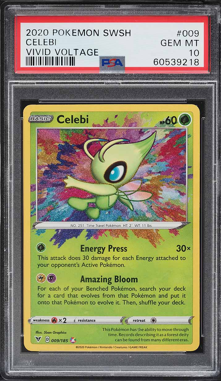 rare celebi pokemon card (9/185) Pokmon Hit Points310 HP Form Celebi VMAX Gold Metal Pokemon