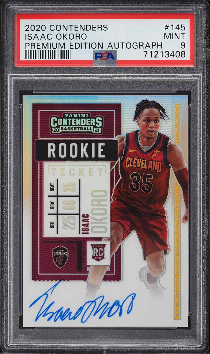 2020 Panini Contenders Premium Edition Isaac Okoro ROOKIE AUTO #145 PSA 9 MINT