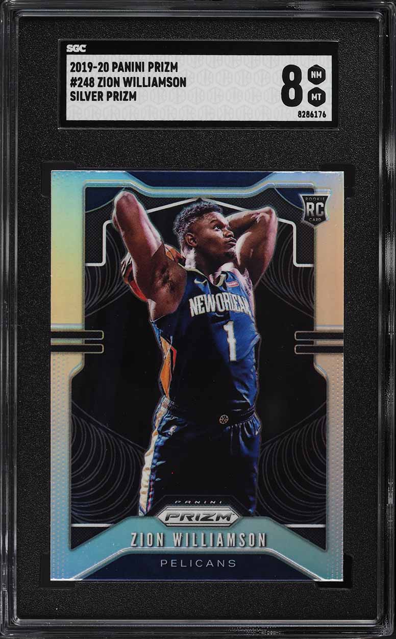 2019 Panini Prizm Silver Zion Williamson ROOKIE #248 SGC 8 NM-MT