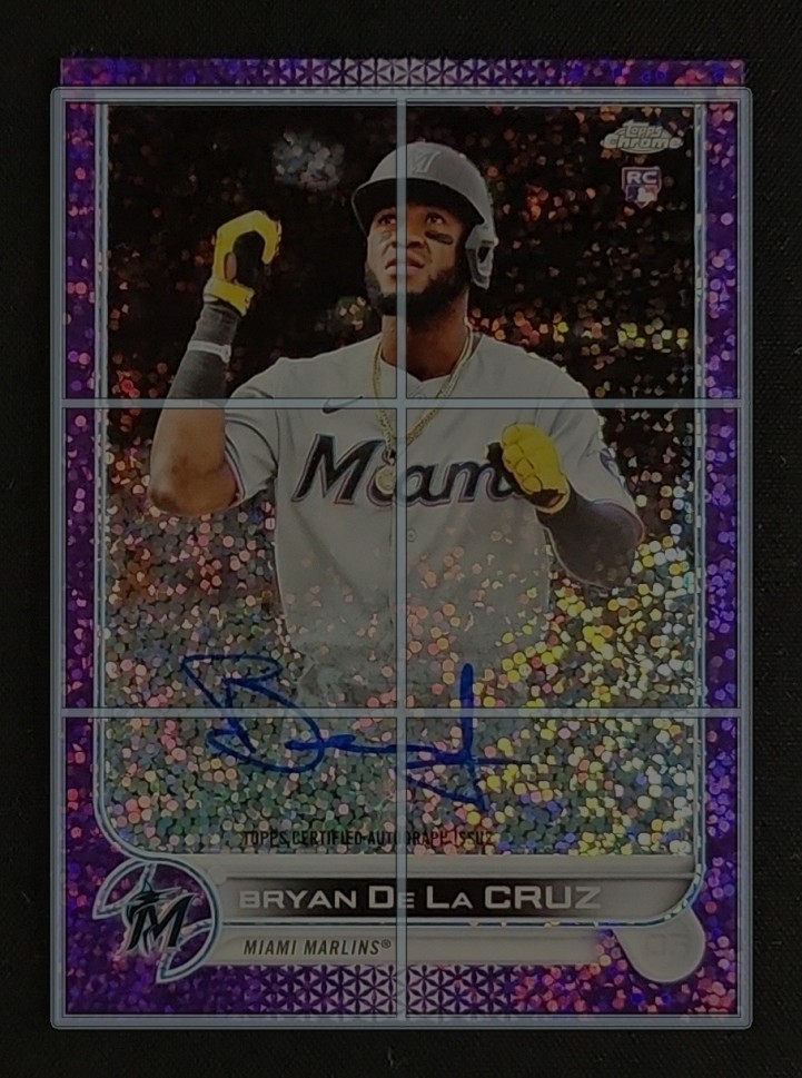 2022 Topps Chrome Purple Speckle Bryan De La Cruz ROOKIE AUTO /299 MBA AUTH