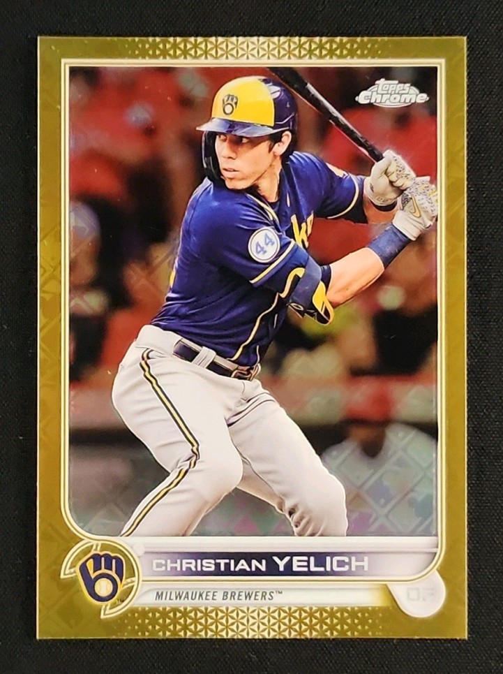 2022 Topps Chrome Logofractor Gold Christian Yelich /50 #106 MBA