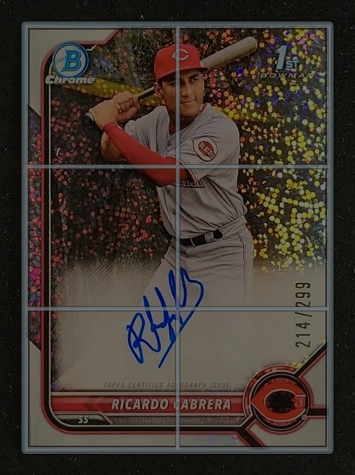 2022 Bowman Chrome Speckle Refractor Ricardo Cabrera ROOKIE AUTO /299 MBA AUTH