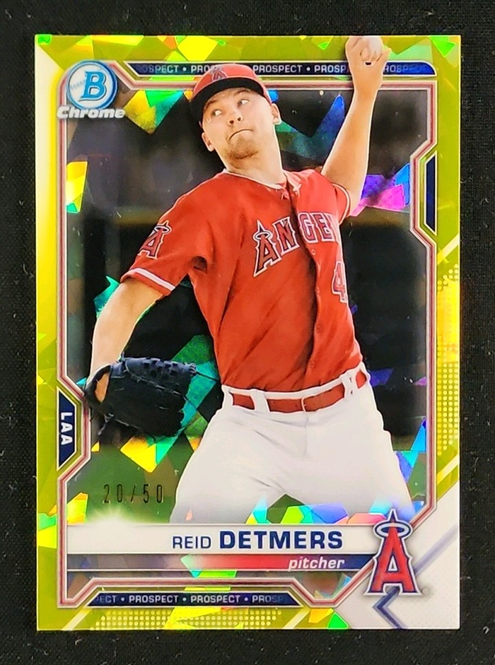 2021 Bowman Chrome Sapphire Yellow Reid Detmers ROOKIE /50 #BCP-26 MBA AUTH