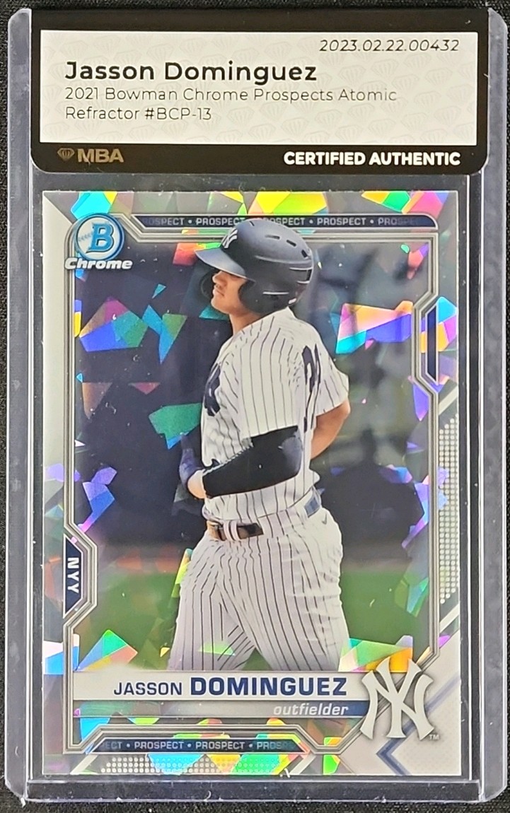 2021 Bowman Chrome Atomic Refractor Jasson Dominguez ROOKIE #BCP-13 MBA AUTH