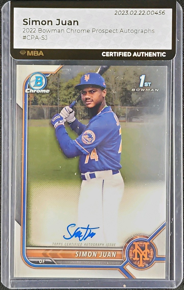 2022 Bowman Chrome Simon Juan PROSPECT AUTO #CPA-SJ MBA AUTH