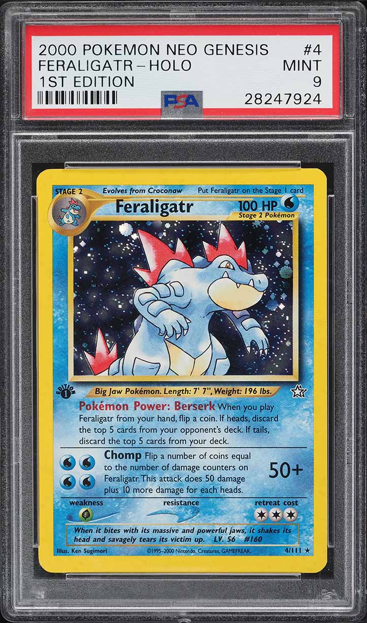 2000 Pokemon Neo Genesis 1st Edition Holo Feraligatr #4 PSA 9 MINT