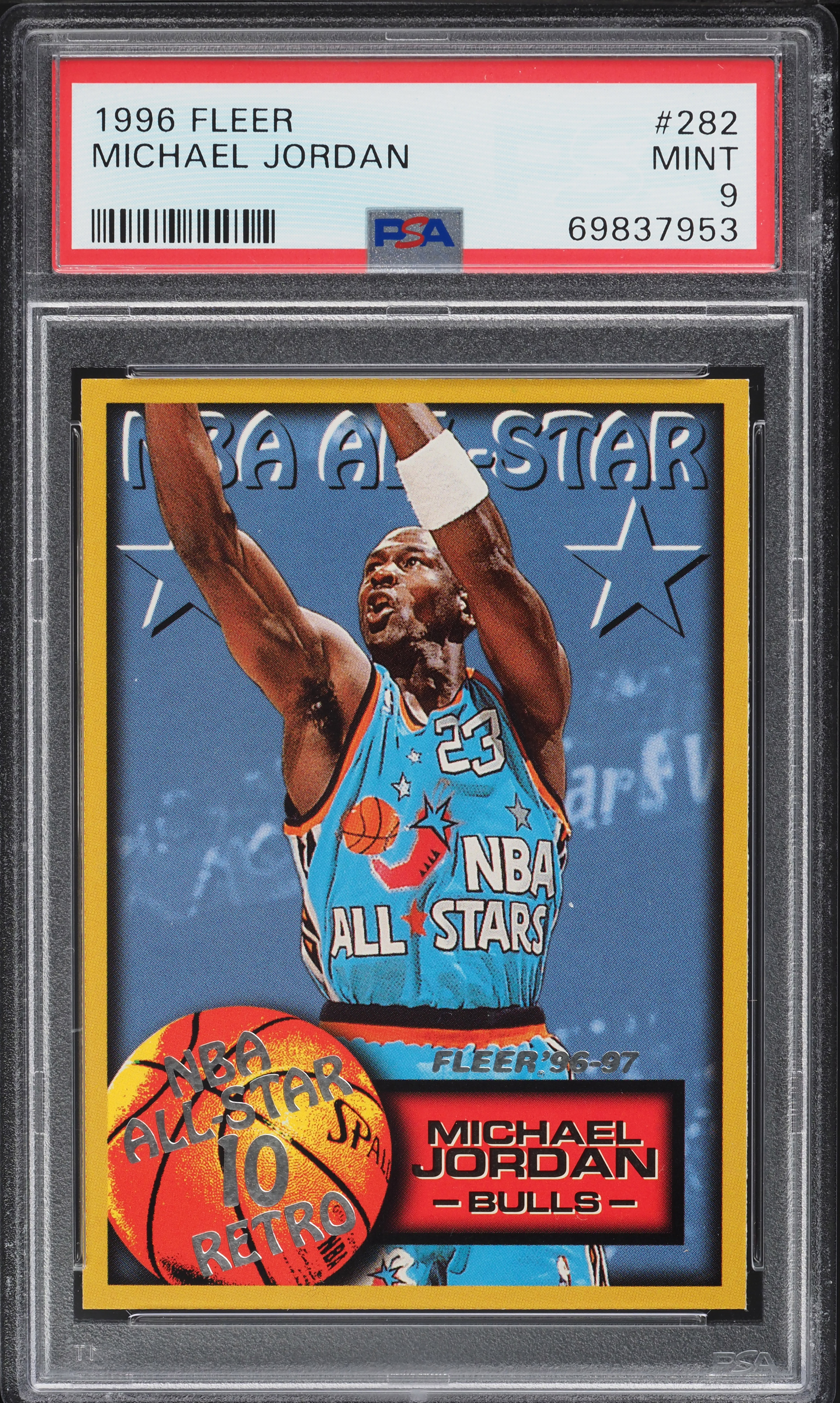 1996 Fleer Basketball Michael Jordan ALL-STAR #282 PSA 9 MINT on