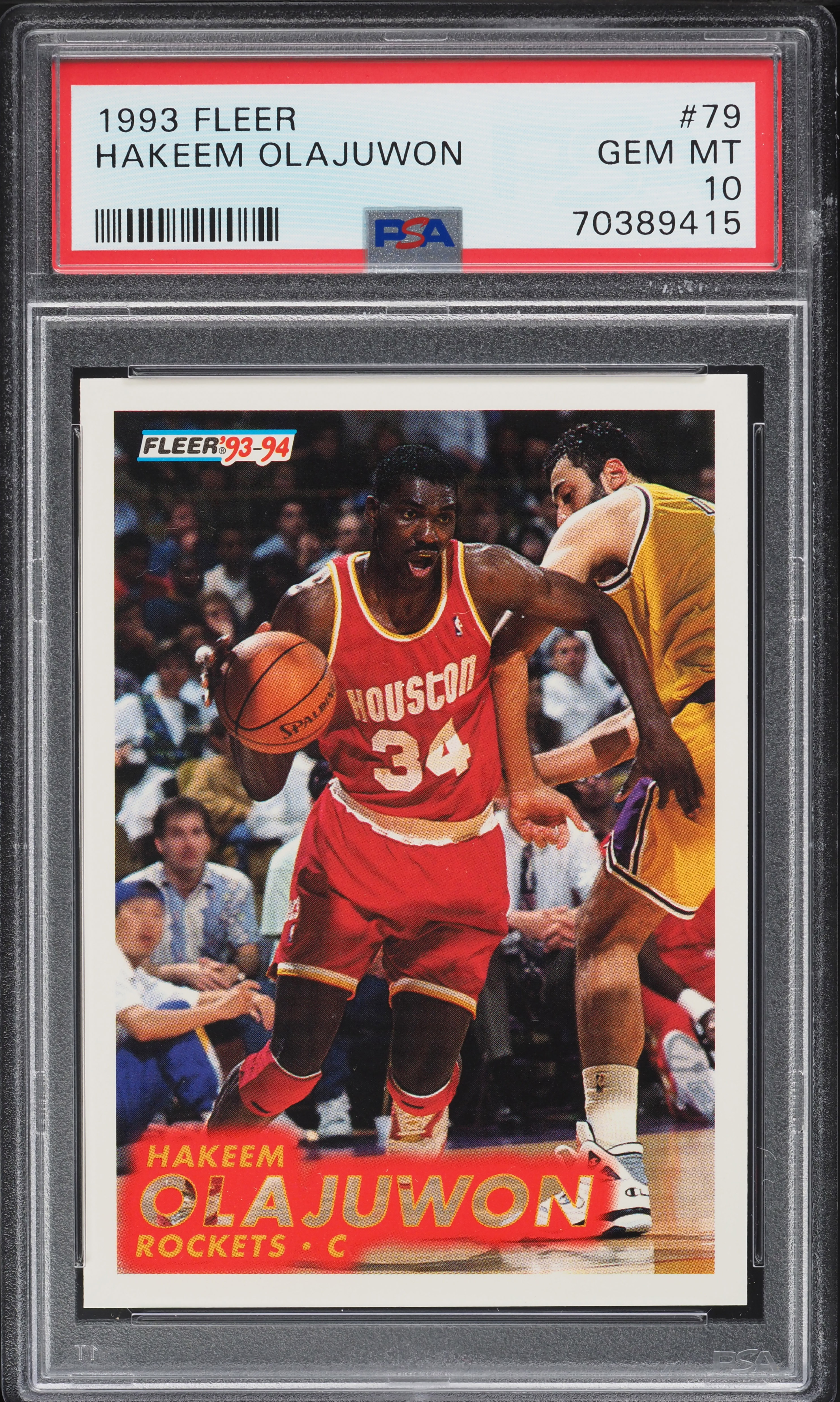 Hakeem Olajuwon Court Kings Legacies Signature-Ruby Card PSA 10