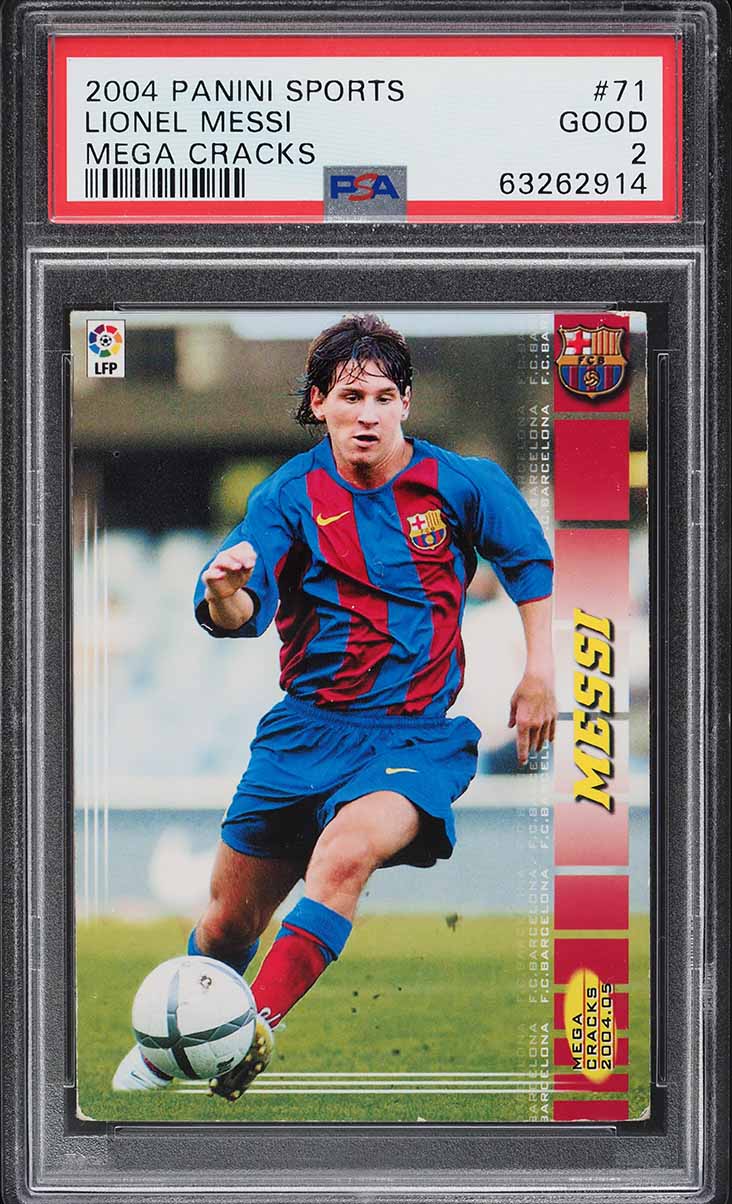 2004 Panini Sports Mega Cracks La Liga Lionel Messi ROOKIE #71 PSA 2 GD