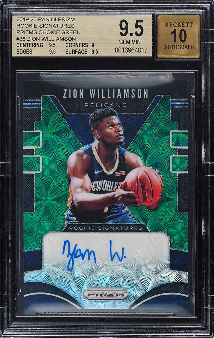 2019 Panini Prizm Choice Green Zion Williamson ROOKIE AUTO 8/8 #RS