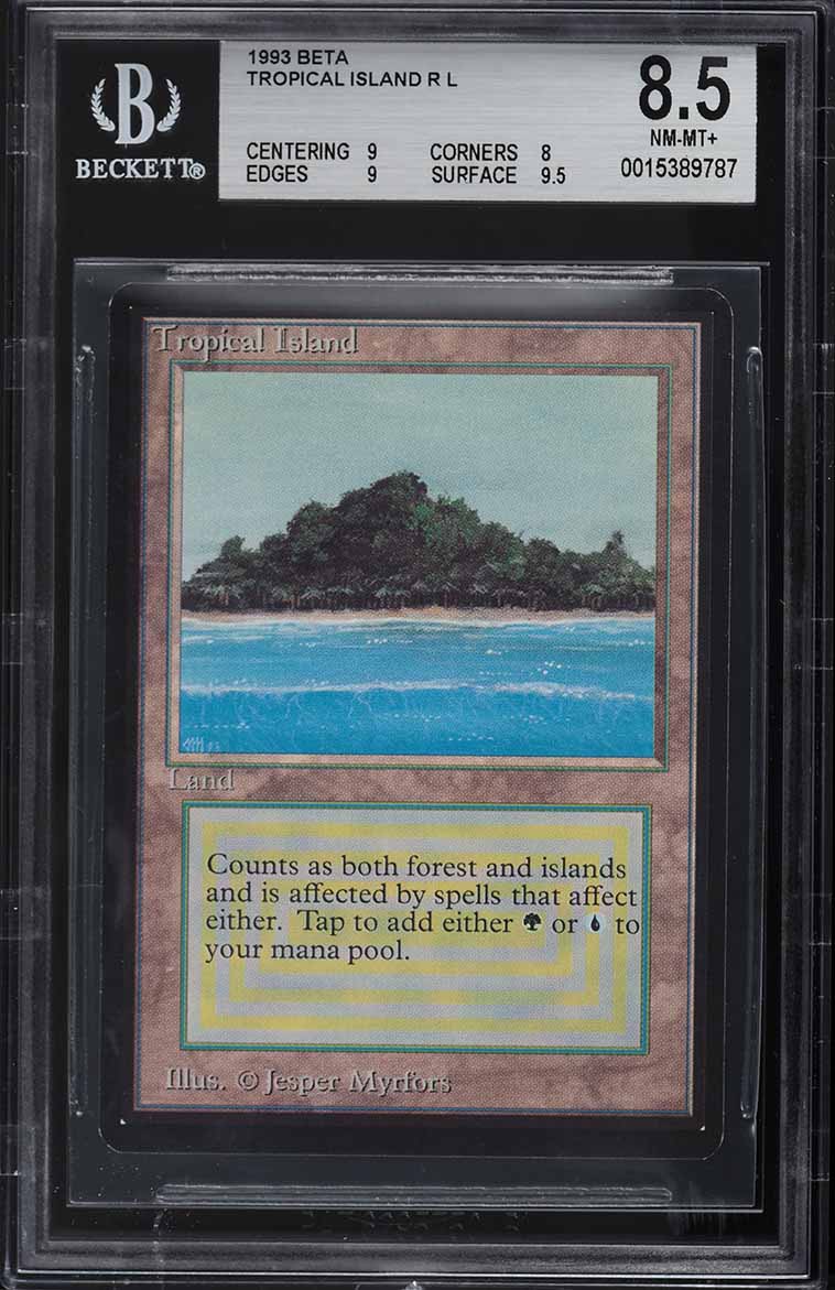 1993 Magic The Gathering MTG Alpha Dual Land Tropical Island PSA