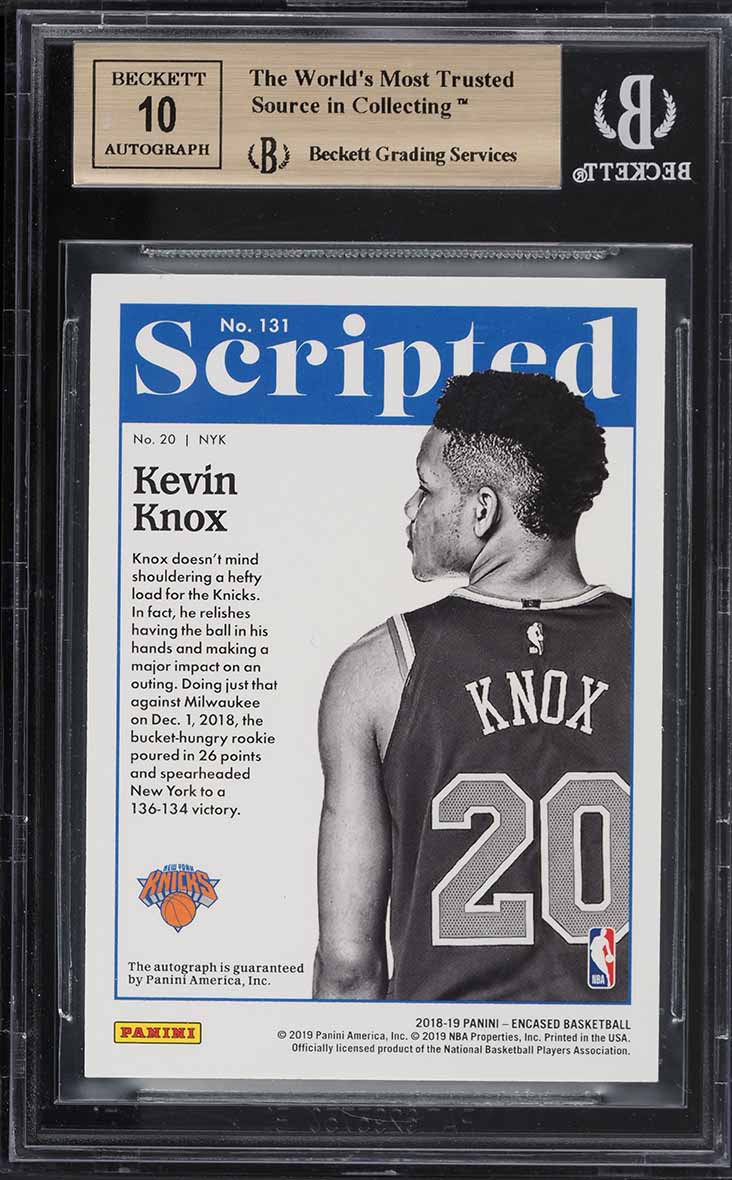Matt Gondek The Best Revenge2018 サインあり 2018 Panini Encased Kevin Knox ROOKIE AUTO /75 #131 BGS 9.5 GEM