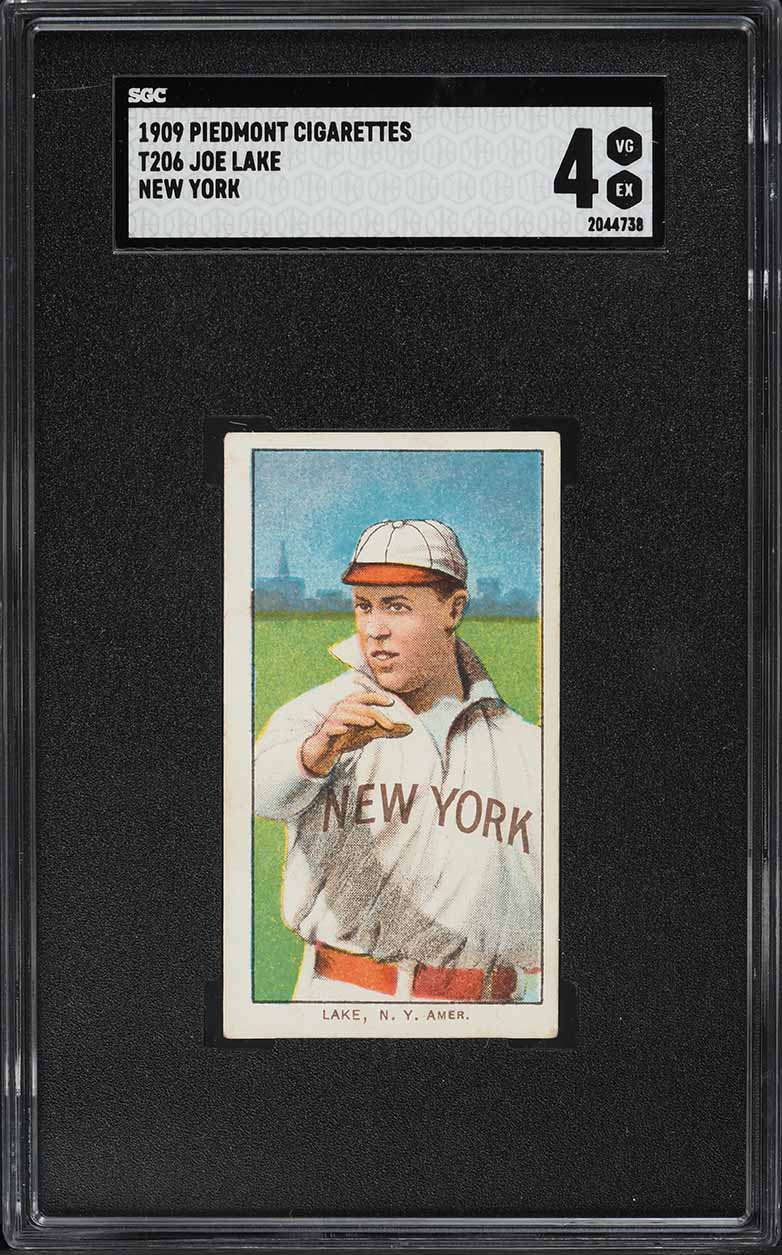 1909-11 T206 Joe Lake NEW YORK SGC 4 VGEX