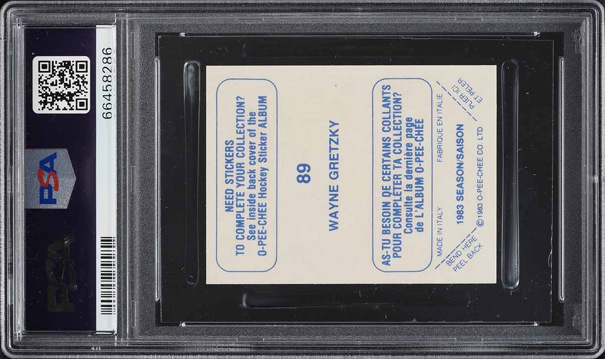 1983 O-Pee-Chee Sticker Hockey Wayne Gretzky #89 PSA 9 MINT