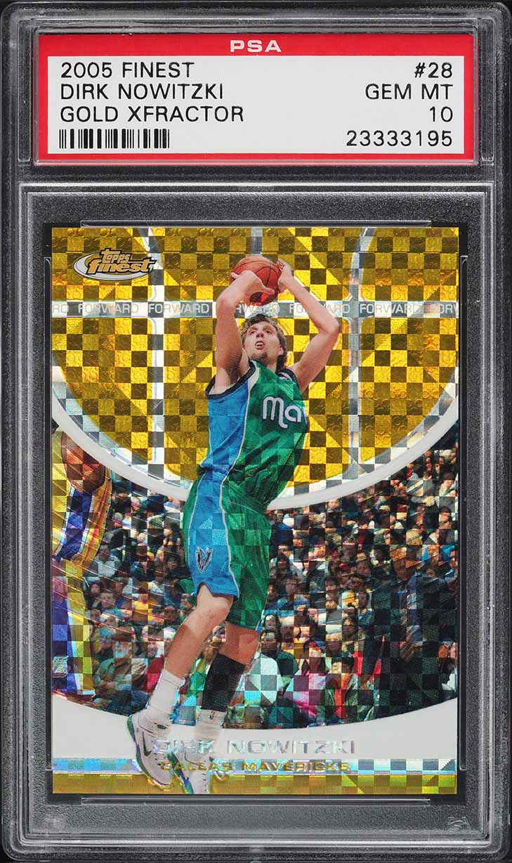 2005 Finest Gold Xfractor Dirk Nowitzki /29 #28 PSA 10 GEM MINT