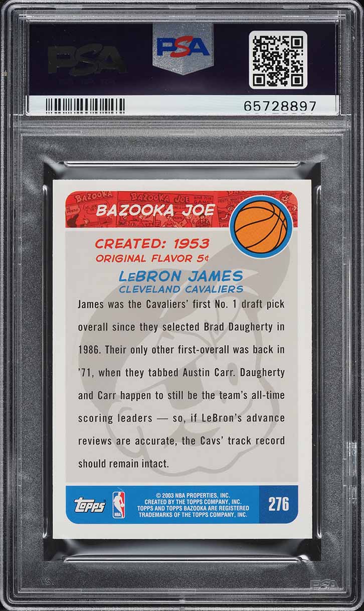 2003 Bazooka Mini LeBron James ROOKIE #276 PSA 10 GEM MINT
