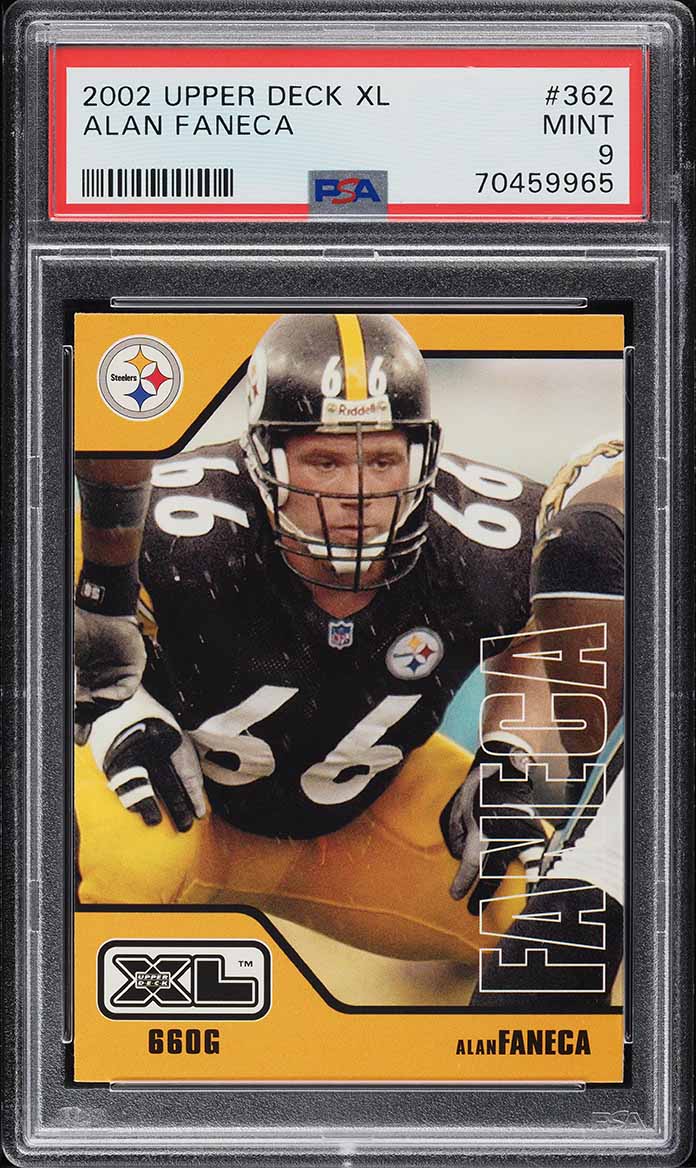 2002 Upper Deck XL Alan Faneca ROOKIE #362 PSA 9 MINT